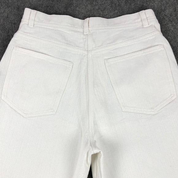 ROHE Womens Jeans 40 (US 8) White Valentina Ankle Crop Straight High Rise Pants - Picture 6 of 14